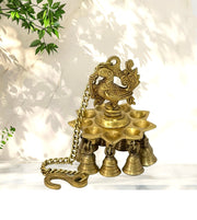 Buy Brass Hanging Peacock Oil Lamp Online – Antique Brass Deepam for Puja & Décor