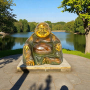 Vintage Brass Laughing Buddha Statue – A Symbol of Prosperity & Joy