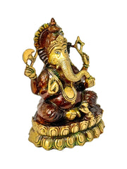 Brass Hand Made Laxshmi Ganesh Statue With Copper Antique