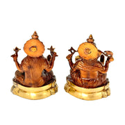 Brass Hand Made Laxshmi Ganesh Statue With Copper Antique
