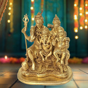 Brass Shiva family idol /
Brass Shiva family /
Lord shiva family / 
Shiva Parvati /
Shankar Parvati Goddess /
Shiva Parvati God Idol 12 inch /