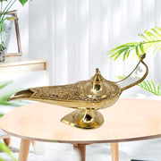 Brass Aladdin Lamp with Emboss Work / Vintage Brass Oil Lamp / 
Brass Sooner Gift Lamp / 
Handcrafted Aladdin Magic Lamp / 
Gold Finish Genie Lamp / 
Brass Magic Lamp UAE /