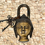Brass Antique Buddha Lock
Buddha Shape Antique Lock
Rusted Patina Brass Lock
Handmade Brass Lock from India
Decorative Buddha Padlock
Antique Brass Door Lock