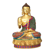 Brass Lord Buddha Statue
Buddha Statue With Stone Work
Handmade Brass Buddha Idol
15 Inch Buddha Sculpture