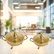 Brass Sugar Bowl With Lid
Brass Snack Pot
Brass Food Storage Pot
Brass Dry Fruit Bowl With Cut Work Lid
Brass Dry Fruit Bowl