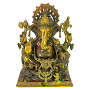 Solid Brass Ganpati Figurine UAE/
Brass Ganesha Murti for Gift/