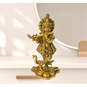 Brass Krishna Decor Middle East/
Buy Hindu God Idols in UAE/
Krishna Idol for Mandir UAE/
Pure Brass Krishna Sculpture/
Handcrafted Brass Krishna Statue/