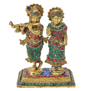 eligious Radha Krishna figurine for home
Brass Radha Krishna pooja decor item
Radha Krishna handmade brass art
Made in India Radha Krishna i