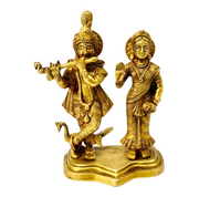 Home Decor Radha Krishna SetTemple Decor Radha Krishna PairGoddess Radha Krishna sculpture with brass base