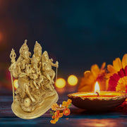 Brass Shiva family idol /
Brass Shiva family /
Antique brass Shiva parviti family for home decor /
Shiva Parvati God Idol 12 inch /