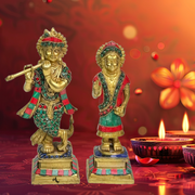 10 inch brass Radha Krishna figurine
Handmade Radha Krishna brass idol
Gold antique Radha Krishna pair statue
Pure brass Radha Krishna sculpture