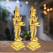 Brass Lady Holding Lamp Showpiece
Brass Lakshmi With Diya Pair
Festival Brass Deepam Statue 
Brass Antique Finish Lady Statue