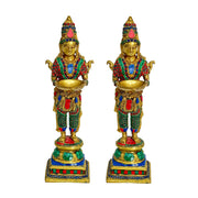 Brass Lakshmi Deepam Idol
Lakshmi Lady with Deepak 23 Inch
Brass Lakshmi Statue with Stone Work
Deep Lakshmi Idol for Home Decor