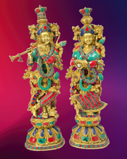 Radha Krishna Brass Idol/
Radha Krishna Pair Statue Brass/
Radha Krishna Idol for Home UAE/
Radha Krishna Pair 30 Inch Brass/
Radha Krishna Pair 24 Inch Brass/