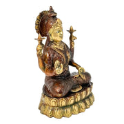 Brass Hand Made Laxshmi Ganesh Statue With Copper Antique