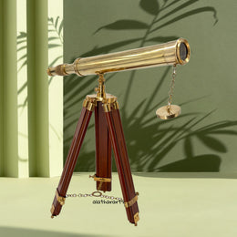 Adjustable Brass Telescope Stand
Golden Finish Nautical Telescope
Gold Antique Brass Telescope
Decorative Brass Telescope for Home
Vintage Brass Telescope on Wooden Tripod
Wood and Brass Telescope India