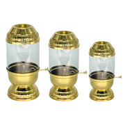 Brass Akhand Jyot with cover
Religious brass lamp for prayer
Indian artisan-made brass diya
Brass diya for Diwali decor
Gold polish temple diya lamp