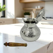 Traditional Arabic coffee pot
Handmade brass coffee pot
Small Turkish coffee maker
Luxury silver coffee pot