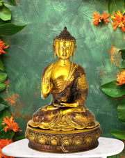 Spiritual Buddha idol 
Antique finish brass Buddha statue 
Indian handmade brass Buddha statue 
Luxury Buddha statue