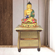 Yellow Antique Brass Buddha Statue/
Solid Brass Gautam Buddha Idol/
Lord Gautam Buddha Blessing Pose/
Dharmachakra Mudra Buddha Statue/
Sakyamuni Brass Buddha Idol UAE/