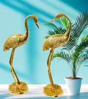Vintage Brass Flamingo Pair
Solid Brass Flamingo Figurine Pair
