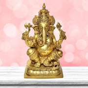 Hindu Deity Statue UAE/
Brass Ganesha for Mandir Decoration/
Traditional Ganesha Idol for Pooja/