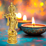 Traditional Krishna Idol Brass/
Brass Krishna Statue for Pooja/
Decorative Krishna Idol Middle East/
Brass Krishna Idol for Living Room UAE/
Indian God Statue Brass Dubai/