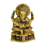 Handmade Brass Ganpati
Golden Brass Ganpati Sculpture
Ganpati Idol for Spiritual Decor