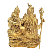 Brass Handcrafted Shiva Family With Gold Antique Finish