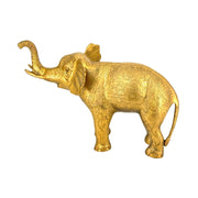 Hand Made Brass Elephant  Emboss 10 Inches Tall With Yellow Antique Finish