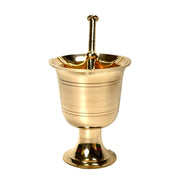 Brass Arabic Hawan Spices Crasher Pot 9 Inches Tall