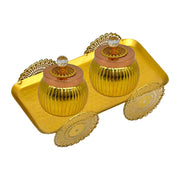 Metal Cart With Dry Fruit Bowl Set