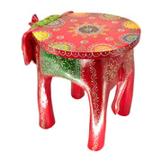 Wooden Traditional Elephant Table With Hand Painted