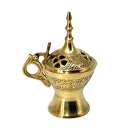 Hand Made Brass Bakhoor Burner With Cup Shape With Gold Brass Finish