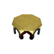 Bajot Chowki Hexagon Design With Brass Fitted For Pooja Room