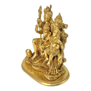 Brass Handcrafted Shiva Family With Gold Antique Finish