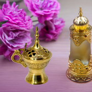 Hand Made Brass Bakhoor Burner With Cup Shape With Gold Brass Finish