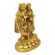 Brass Radha Krishna idol pair for pooja room
Handmade Radha Krishna brass idol
Gold antique Radha Krishna pair statue
