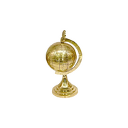 Brass Table World Globe With English Hand Writing &  Golden Polish