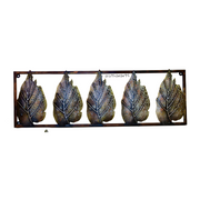 Hand Painted Metal Leaf Wall Panel For Wall Decoration