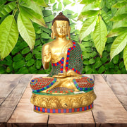 Brass Lord Buddha Statue
Buddha Statue With Stone Work
Handmade Brass Buddha Idol
15 Inch Buddha Sculpture
Brass Buddha Figurine 15 Inches
Stone Work Buddha For Home
Traditional Brass Buddha Idol