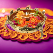 Brass Urli for Floating Flowers
Urli Bowl with Antique Finish 
Hand Made Brass Flower Bowl India
Decorative Brass Bowl for Festivals