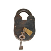 Retro-style padlock with functional keys
Traditional Indian iron lock for gates
Antique iron security lock for décor
Hand-forged rustic padlock with key pair
Collectible lock with rustic charm
Small antique trunk lock for storage boxes
Brass-accented padlock with aged look
Old Indian lock for heritage furniture