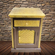 Wooden Nightstand with Brass Work
Antique Finish Bedside Table UAE
Bedside Table with One Small Drawer
Drawer Storage Bedside Cabinet