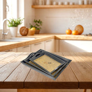 wooden tray set UAE
mango wood tray with brass
handmade serving tray Dubai
brass inlay tray Middle East
majlis tray set