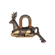 Brass Deer Hand Made Antique Vintage Pad Lock