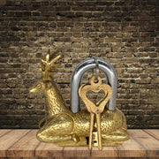 Brass Deer Hand Made Antique Vintage Pad Lock