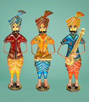 Handmade Rajasthani decor pieces
Made in India showpiece set
Indian traditional musician statue
Decorative Rajasthani art sculpture