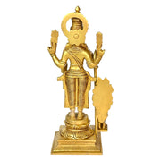 Brass Murugan Statue With Hand Engraved