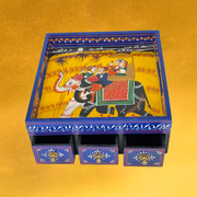 mango wood jewelry storage box
Indian wooden trinket box Sharjah
Rajasthani art drawer box Dubai
3 drawer decorative box UAE